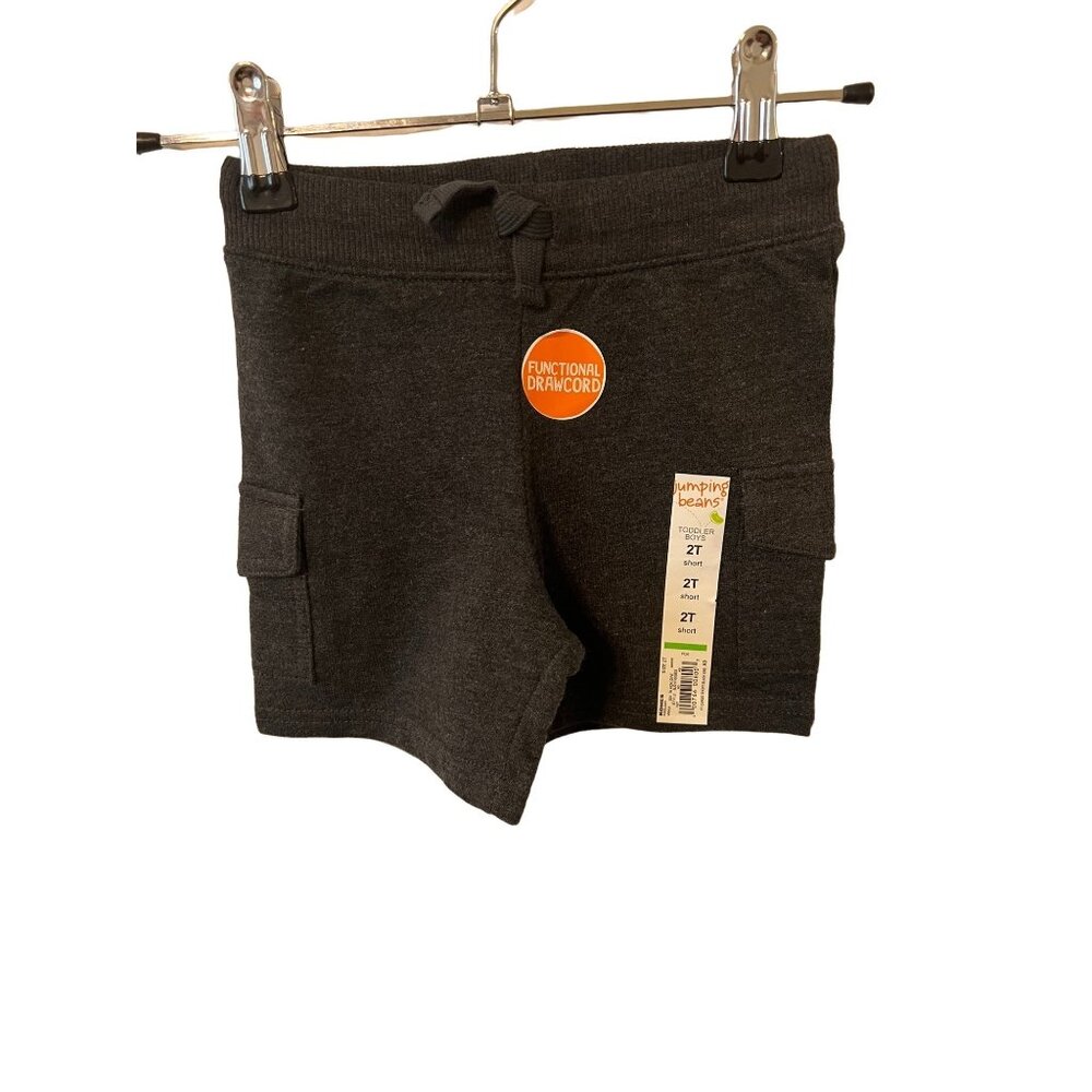 Jumping Beans Infant Toddler Boy's Black Elastic Waistband Cargo Shorts Size 2T